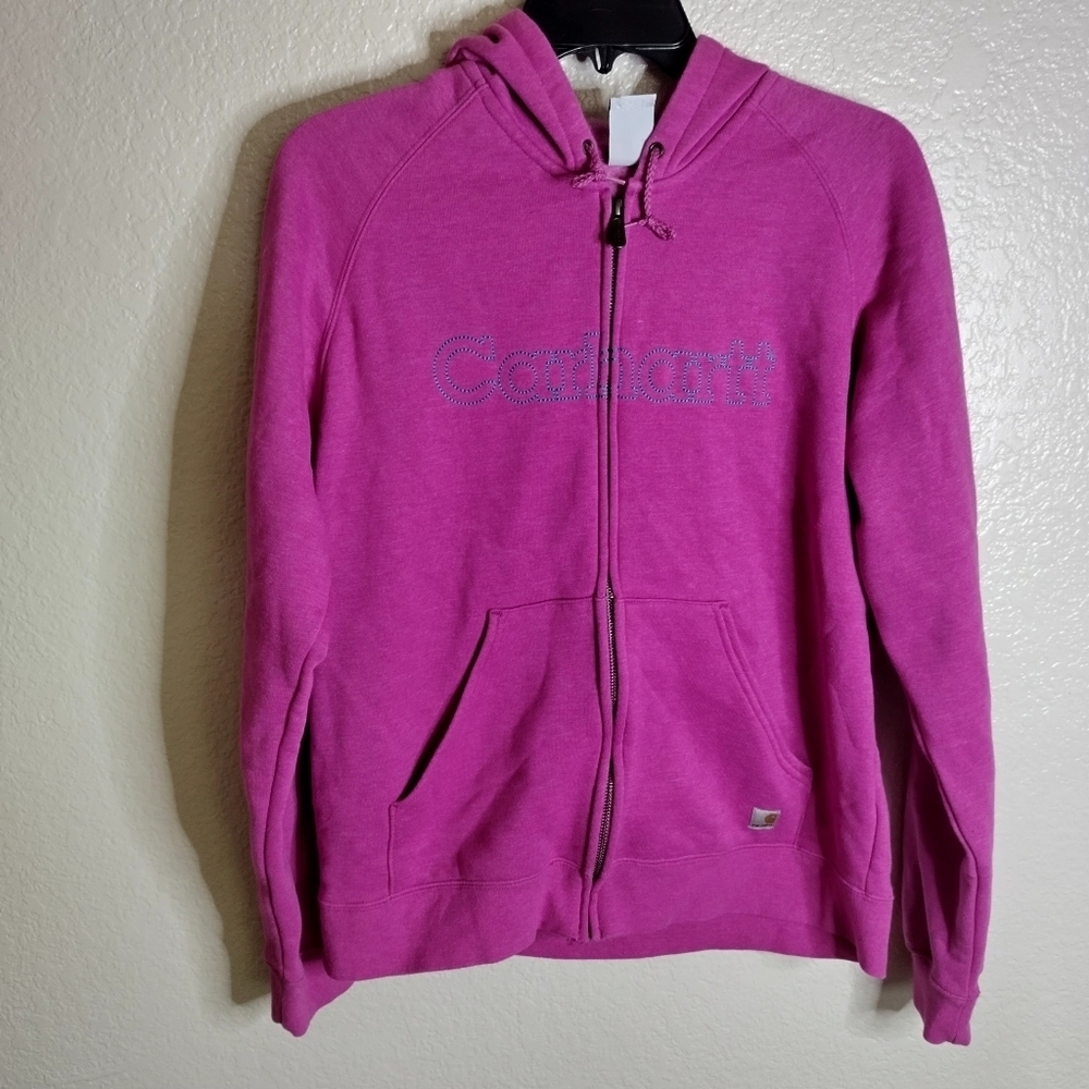 Carhartt Sweatshirts Cotton Blend Pink Hooded Sweatshirt Sz L